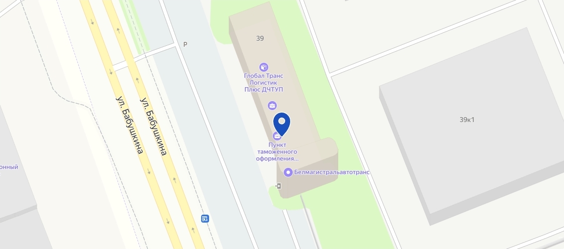 Карта ОАО Белмагистральавтотранс